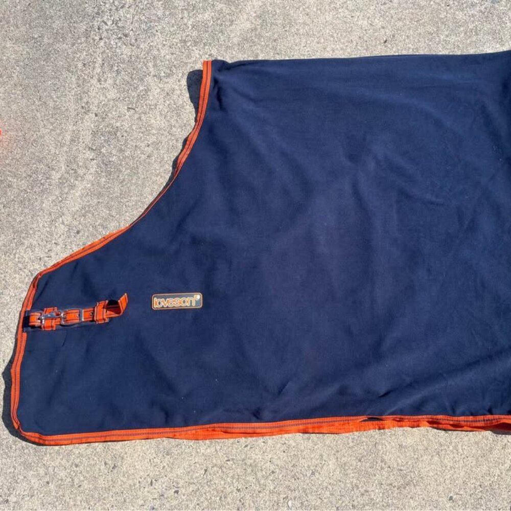 81" Horseware Loveson Fleece Cooler - Navy/Orange